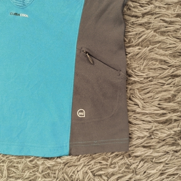 Adidas Top Women's Medium Turquoise Gray Supernova Three Stripes - Picture 4 of 6